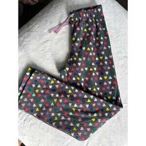 Old Navy Girls Fleece Pajama Pants L 10-12 Heart Print